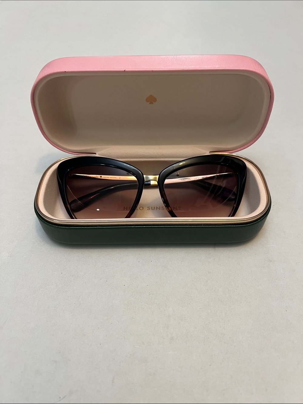 KATE SPADE Black & tortoise Havana Cissy Butterfly Sunglasses